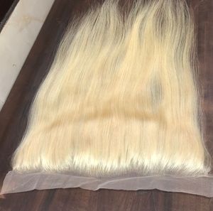 Vente en gros 100% brut brésilien indien cheveux tissage doux soyeux droite frontale HD Transparent dentelle couleur #613 meilleur prix humain - Product Image 6