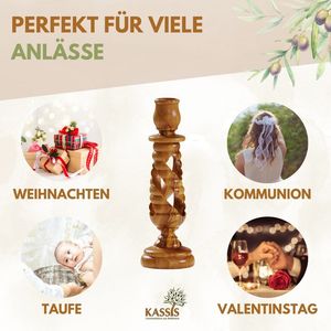 เชิงเทียนไม้มะกอกที่ทันสมัย, 15.50ซม - Product Image 6