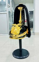 Casque allemand prussien Casque de pickelhaube en cuir à pointes en laiton Casque d'officier impérial à pointes en accent noir