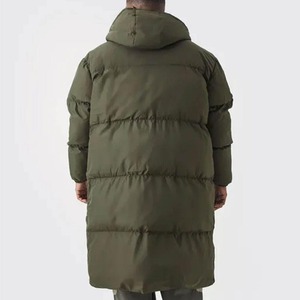 Longue veste matelassée d'hiver de haute qualité pour hommes vente en gros de toile et coque en nylon coupe-vent avec logo personnalisé - Product Image 5