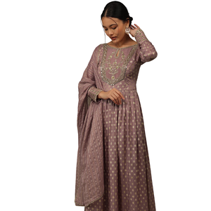 ชุดปาลาสโซปักลายหัวหอมสีชมพูสำหรับผู้หญิงเสื้อผ้าพื้นเมืองผลิตจากโรงงาน - Product Image 2