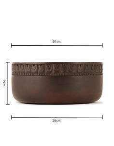 Bol de service en bois naturel fabriqué à la main motif unique finition lisse Style moderne stocké marque RMW pour manger quantité en vrac - Product Image 6