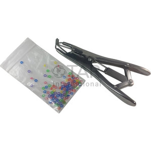 Elastrator Pince à souder en acier inoxydable avec petites bandes vertes pour chiots Petits chiens Castration vétérinaire professionnelle - Product Image 1