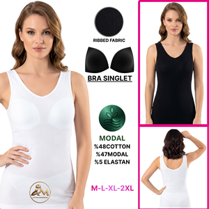 Camiseta sin mangas informal para mujer, tipo bralette, con almohadillas en el pecho, tejido acanalado de modal y algodón, transpirable, antibacteriana - Product Image 1