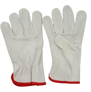 Gants de sécurité de construction en cuir de grain de vache confortables pour hommes, taille XL, certifiés EN388, antidérapants et anti-coupure pour la conduite. - Product Image 1