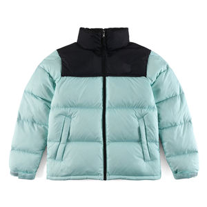 Veste matelassée en toile d'hiver de qualité supérieure, épaisse, isolée, chaude, imperméable, col montant, logo frontal, streetwear unisexe - Product Image 4