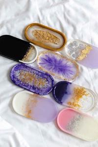 Resin <b>Decorative</b> Tray in Multiple Colors Cosmetic Organizer Home <b>Decor</b> Oval Resin Tray Vanity Tray High Quality - Product Image 5