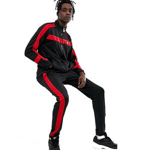 Ensembles de survêtement de jogging en polyester pour hommes personnalisés Ensemble deux pièces Veste et pantalon de survêtement en nylon zippés Patchwork Survêtement en nylon pour hommes - Product Image 5