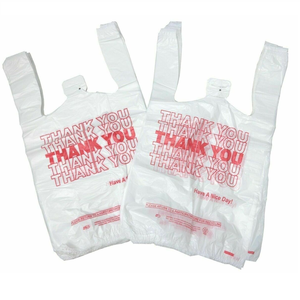 Útiles bolsas de plástico transparente para llevar camisetas con asa bolsas de almacenamiento de fuelle lateral de supermercado - Product Image 5