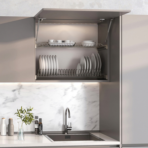 Emuca 12mm di diametro porta sollevabile pistone 5kg ganci acciaio e plastica nichel opaco ferramenta da cucina - Product Image 4