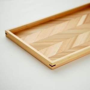 Plateau de service rectangulaire en bois ASSISTANT DESGIN, finition naturelle, taille standard pour la maison et les mariages, plateau de service alimentaire fait à la main - Product Image 5