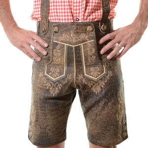 Pantalones de Cuero para Hombre, Estilo Bávaro, Color Marrón, para Oktoberfest, Pantalones Trachten, Tela de Cuero Personalizada, Piel de Vaca, Gamuza - Product Image 4