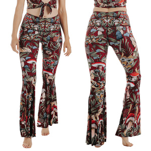 Custom women sports <b>flare</b> leggings with logo OEM breathable stretch fabric ideal for gym promotions gifting and activewear - Product Image 5