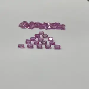 Beautiful Pink Sapphires Emerald Cut in Calibration Gem Quality Pink Sapphire Stones For Jewelry making