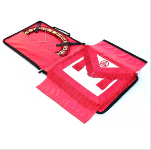 Mandil Masónico de Gran Logia para Maestro Pasado, Diseño Bordado a Mano con Hilo Metálico, Material Ecológico y Duradero de Cuero/Seda/Algodón/Terciopelo - Product Image 1