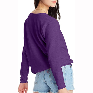 Sweat-shirt col rond en molleton polyester/coton 2026, anti-transpiration, écologique, coupe oversize, épaules tombantes, hiver, décontracté, logo frontal, doublé - Product Image 6