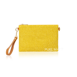 Bolso Hecho a Mano en Italia con Rafia y Cuero - Rectangular Clásico-PS537 - Product Image 3