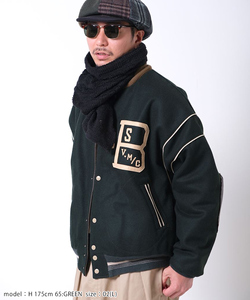 Chaqueta universitaria de lana Lisa Melton Vintage personalizada para hombre, cuello levantado y estilo de invierno, venta al por mayor, patrón de lana en blanco - Product Image 2