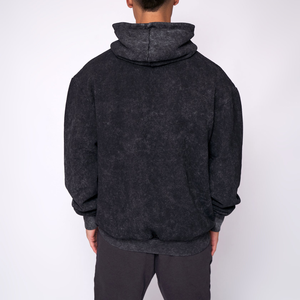 Sweat à capuche oversize en molleton de coton pour homme, avec logo et broderie personnalisés, style streetwear, hiver, luxe, uni, épaules tombantes - Product Image 4
