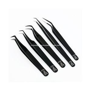Proveedores de fábrica, pinzas para pestañas con punta de fibra, volumen curvo J 45, pinzas para pestañas para salón profesional, herramienta de extensión de pestañas - Product Image 1