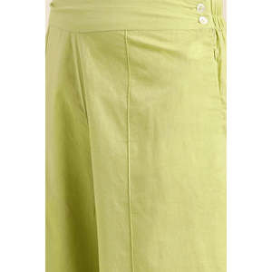 Conjunto de Kurta y Palazzo de Algodón Bordado Verde para Mujer, para Verano - Product Image 4