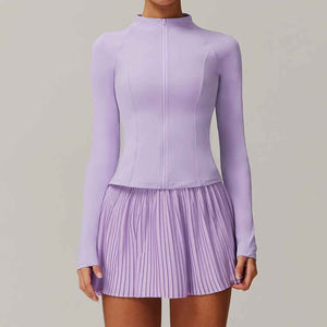 Ensemble de vêtements de tennis décontractés pour femmes sur mesure, respirant, 2 pièces, avec jupe mi-longue à taille empire et polo - Product Image 3