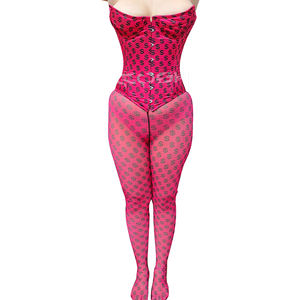 Ensemble bustier corset imprimé dollar rose avec leggings assortis |   Corset de mode sexy pour modeler la taille, tenue à prix de gros - Product Image 1