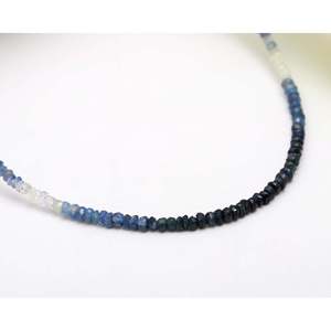 Collier de perles en saphir bleu ombré 3-3,5 mm, accessoire de mode - Product Image 3