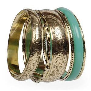 Ensemble de bracelets de mode en verre faits à la main de créateur vente directe d'usine avec bijoux et accessoires en métal - Product Image 4