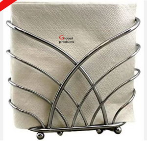 Servilletero de diseño con acabado plateado de acero inoxidable de aspecto increíble para hotel, restaurante y bar - Product Image 4