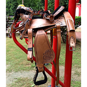 High Quality Premium <b>Leather</b> Western Horse Saddle Beautifully <b>Organised</b> Handmade Saddle - Product Image 1
