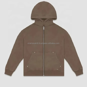 Custom Logo <b>Acid</b> Wash Zipper Hoodie for Men Thick Heavy Blank <b>Drop</b> Shoulder Heavyweight Oversized <b>Acid</b> Wash hoodies for Men - Product Image 4