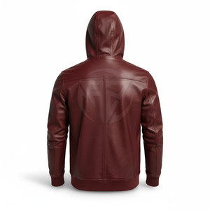 Sweat à capuche en cuir d'hiver élégant pour homme - Texture intérieure douce et écologique, ajustement et design personnalisables - Product Image 4