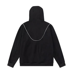 Europa y América High Street Sudadera con capucha para hombre Bolsillos con cremallera doble Suéter con capucha Moda Sudaderas con capucha de gran tamaño - Product Image 2