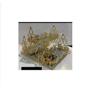 Bols de luxe en métal plaqué or d'excellente qualité, design au look attrayant et miroir, fournitures de service au chocolat - Product Image 1