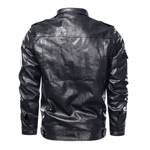 Chaqueta de motorista para hombre con cremallera de piel de oveja auténtica con forro de viscosa acolchado y bolsillos exteriores interiores de Mono Riders - Product Image 6