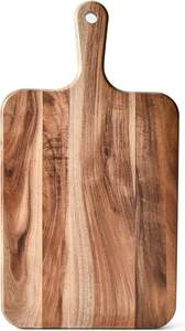 Juego de tabla de cortar de madera de acacia con asas, paquete de 2 tablas de charcutería para carne, queso, pan y verduras - Product Image 3