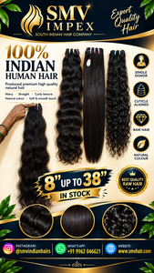 Cabello Remy Virgen de un Solo Donante Sin Procesar del Fabricante, Cabello Humano Natural Camboyano con Doble Trama a Máquina, Todos los Colores, Permanente, Tamil Nadu - Product Image 6