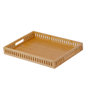 Bandeja de Madera, Bandeja para Cubiertos, Bandeja de Almacenamiento, Plato para Frutas, Decorativo, de Bambú, Rectangular - Product Image 2