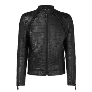 2022 Latest Design Jacket With Snakeskin Python Breathable Embossed Men Leather Jacket Women Leather Crocodile Jacket