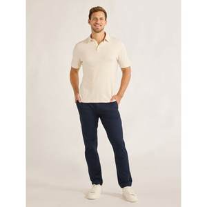 Summer New Men's Solid Color Short-Sleeve for Polo Shirts Casual Cotton T-Shirt with Lapel Pullover Work Clothes in Blue White - Product Image 5