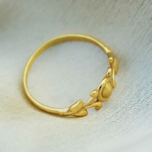 Dainty Floral Ring Brass Jewelry for Women 18k Gold Plated Minimalist <b>Leaf</b> Design Wholesale Rings - Product Image 5