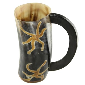 Tasse à bière Viking en corne naturelle faite à la main cadeau de tasse à boire pour hommes et collection pour les amateurs d'histoire - Product Image 2