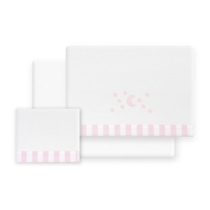 Juego de 3 Sábanas de Franela con Diseño de Luna y Estrellas para Cuna, Estilo Princesa - Product Image 1