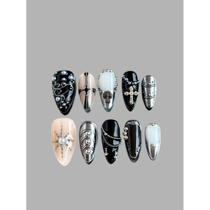 Uñas Postizas Gothic Majesty, Diseño Elegante para Arte de Uñas - Product Image 3