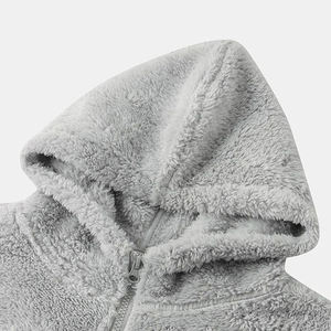 New Zipper Hooded Men's Winter Color Block 100% Cotton Fleece <b>Sherpa</b> Hoodie Quick Dry Breathable - Product Image 4