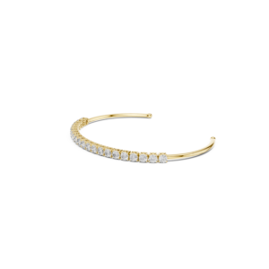 Elegante Brazalete de Plata de Ley 925 con Moissanita de Corte Redondo, Joyería Fina Minimalista - Product Image 1