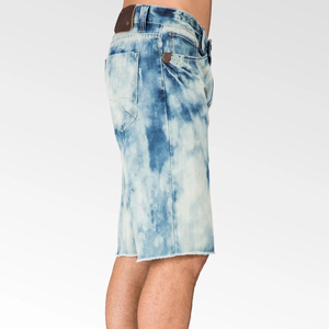 Shorts en jean décontractés à coupe ouverte sur mesure, tendance, respirants, à jambe droite, amples, pour hommes, couleur unie - Product Image 3