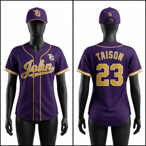 Men Baseball Jersey 240 GSM Breathable Moisture Wicking Polyester <b>Fabric</b> Plus Size for <b>Gold</b> Premium Custom Tackle Twill - Product Image 1