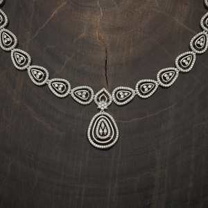 Zircon Necklace 184911 Elegant <b>Wedding</b> <b>Accessory</b> with Dazzling Zircon Stones - Product Image 3